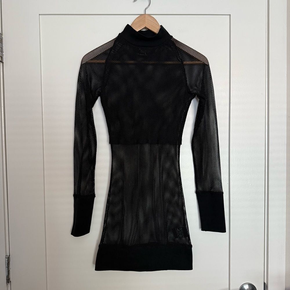 Killstar Mini Dress Size S Black Stretch Mesh Goth Whimsigoth Punk Techno